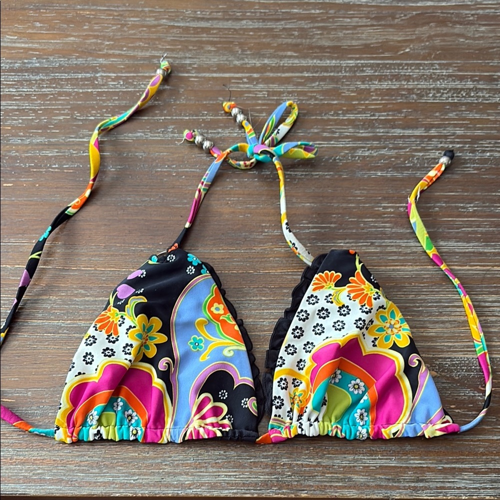 Colorful Floral Bikini Top
